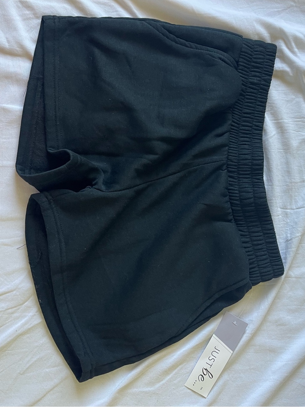 just be Black Women's Elastic-Waist Athletic Shorts